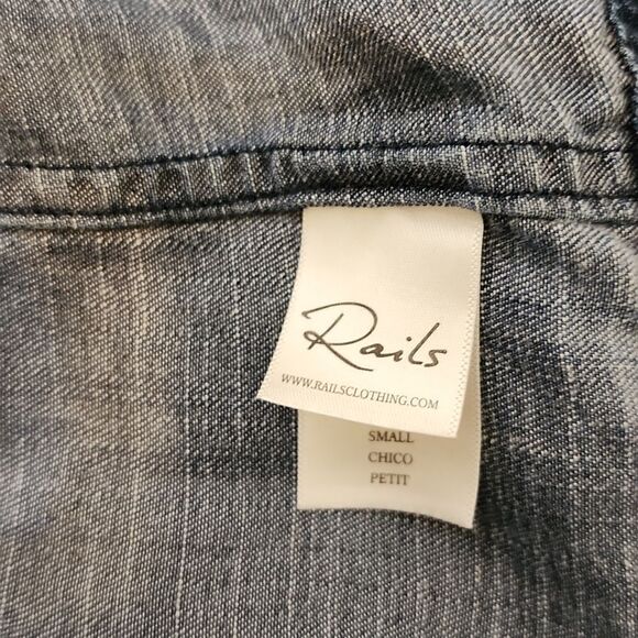 Rails • Rhiannon Chambray Mini Dress Dark Vintage small - Picture 8 of 9